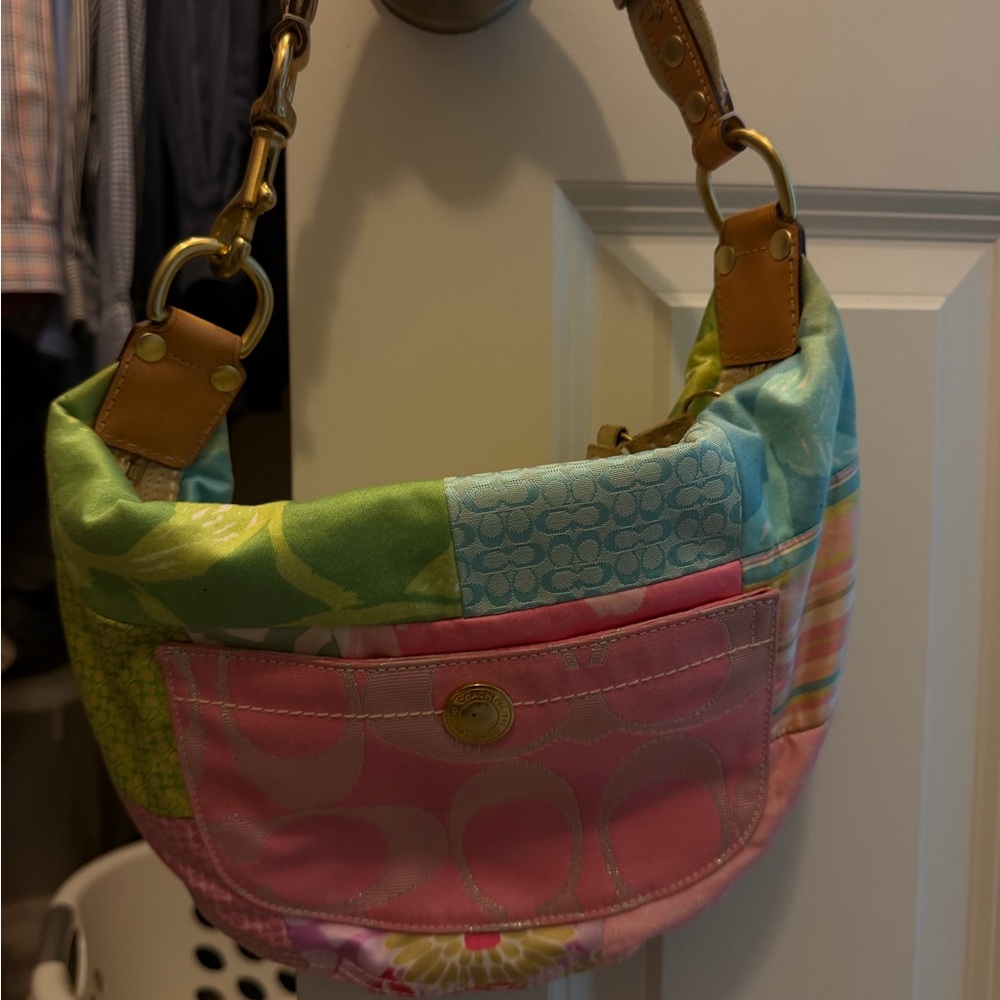 Coach Multicolor Patchwork Shoulder Bag
